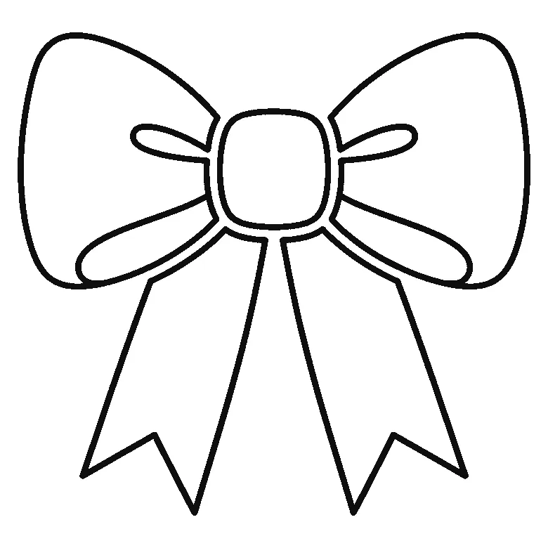 Schritt-für-Schritt-Blatt mit sechs nummerierten Feldern: eine Schleife von vorn mit zwei breiten Schlaufen, je einem inneren Faltenfeld, einem Knotenband in der Mitte und zwei langen Bändern mit eingeschnittenen Enden. Jedes Feld übernimmt die Linien des vorherigen und fügt neue hinzu, schwarze Linien auf weißem Grund.