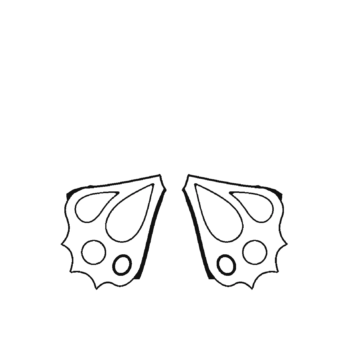 Schritt 1 von 6 — Zeichnung eines Schmetterlings, schwarze Linien auf weißem Grund