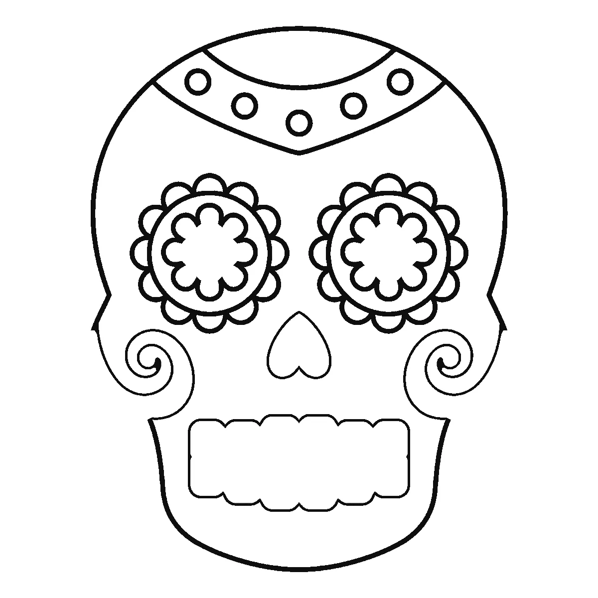 Schritt 4 von 6 — Zeichnung eines Totenkopfs, schwarze Linien auf weißem Grund