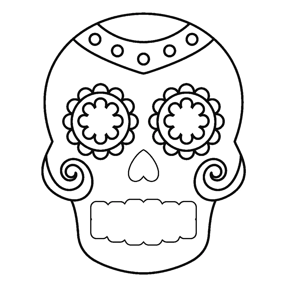 Schritt 5 von 6 — Zeichnung eines Totenkopfs, schwarze Linien auf weißem Grund